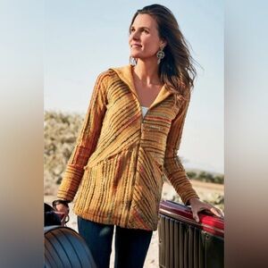 SOFT SURROUNDINGS Kinsale Boucle' Striped Jacket Top XS